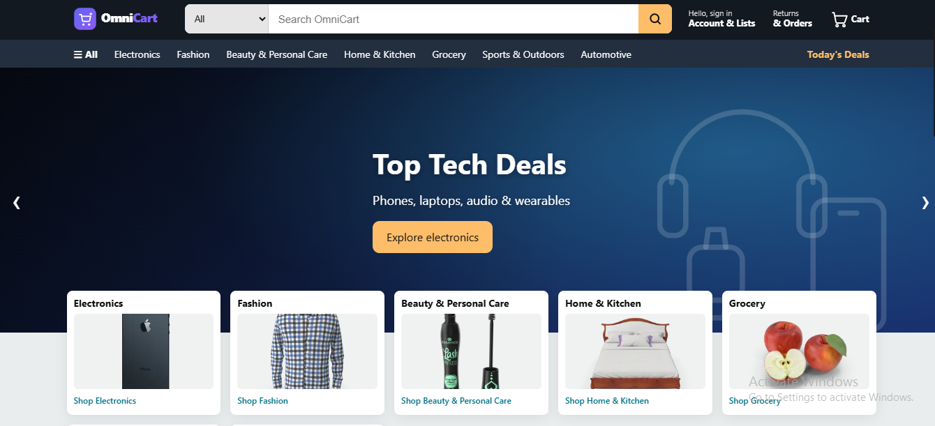 OmniCart eCommerce Website