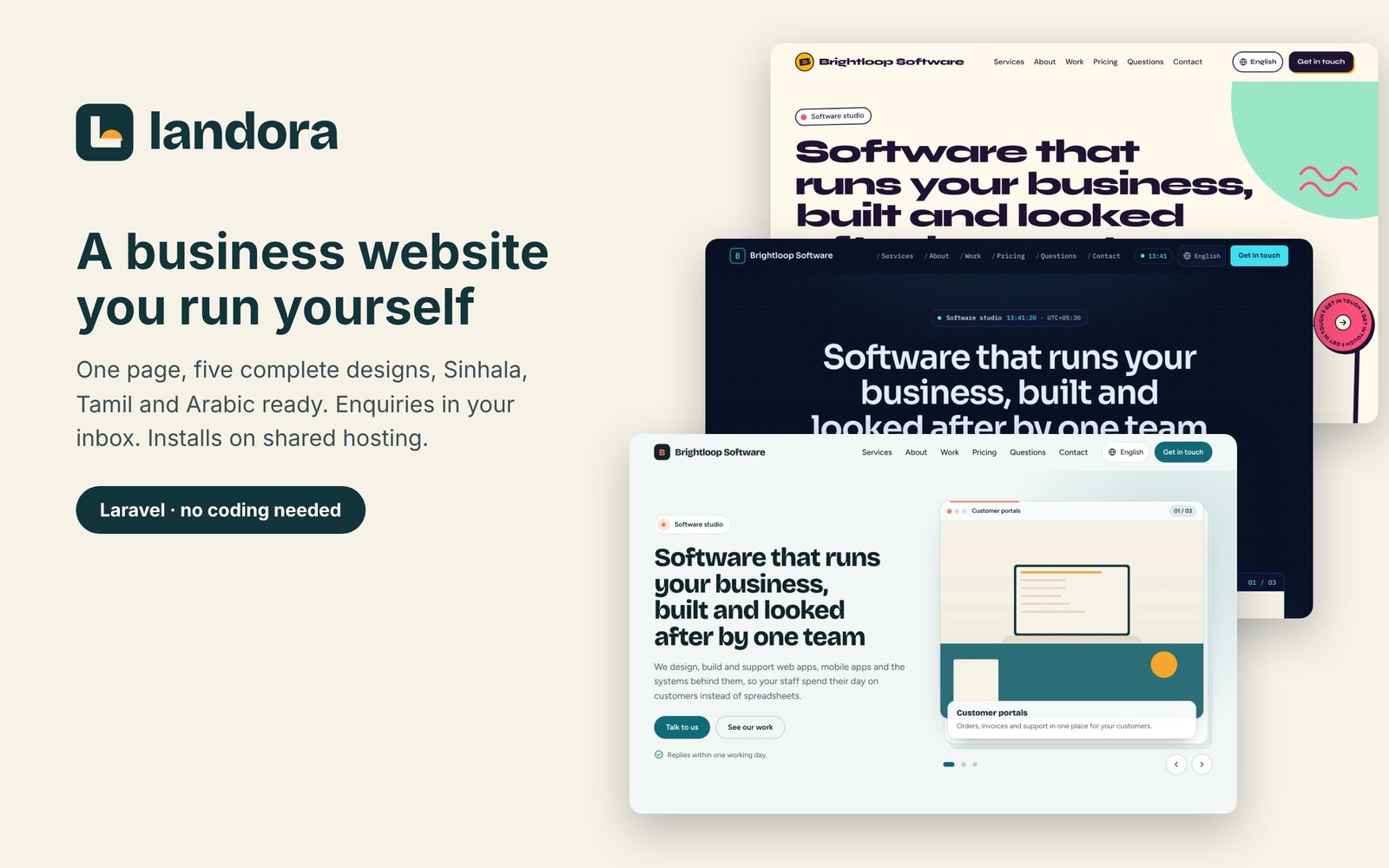 Landora — One-Page Business Website (5 Themes)